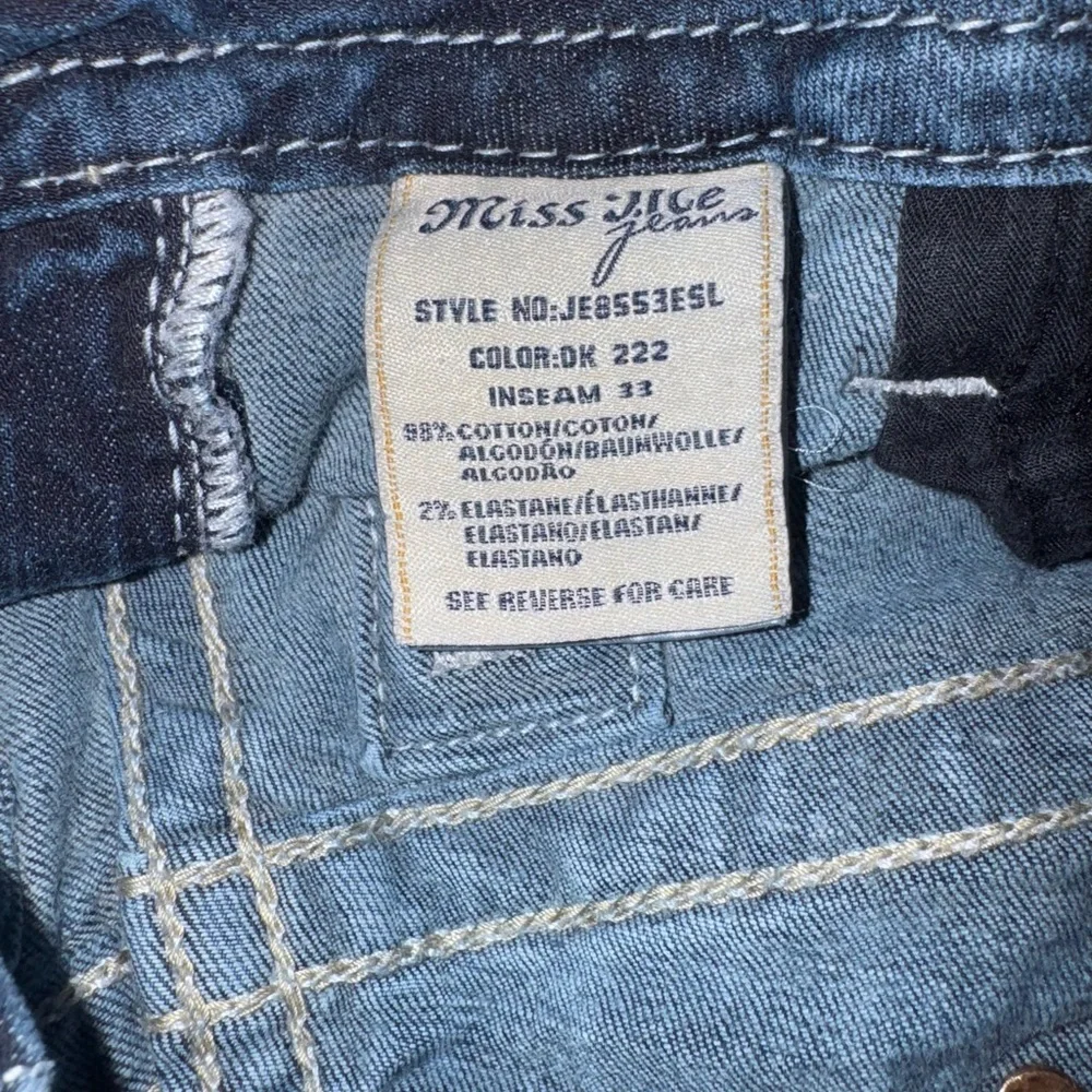 Miss Me Dark Blue Boot Cut Jeans with Embellished Pockets - Picture 4 of 4